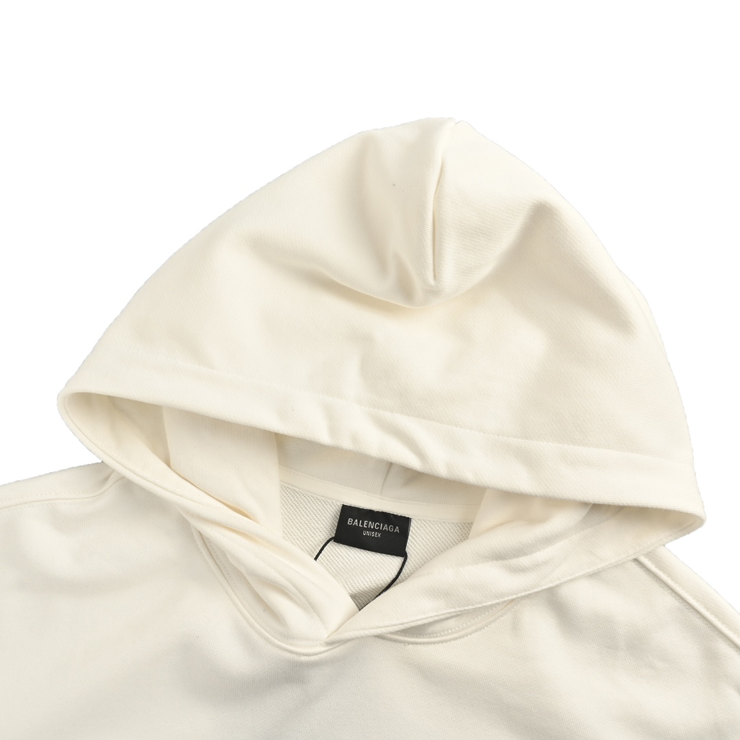 Balenciaga 24Fw double B patch and logo embroidered hooded sweatshirt