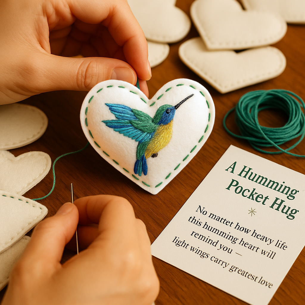 💙Handcrafted Heart-Shaped Bird Pocket Pillow