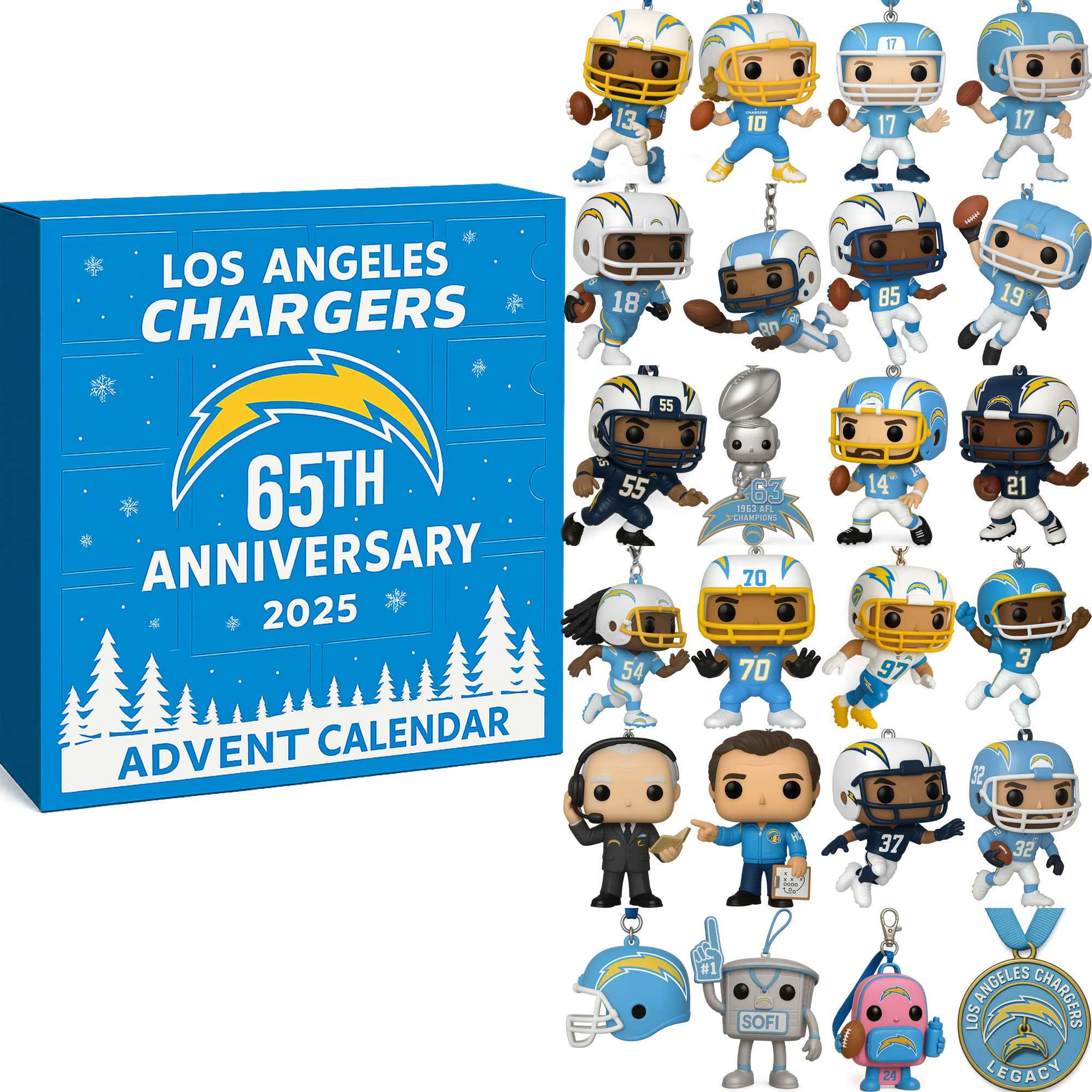 Los Angeles Chargers 2025 Advent Calendar – 65th Anniversary Edition