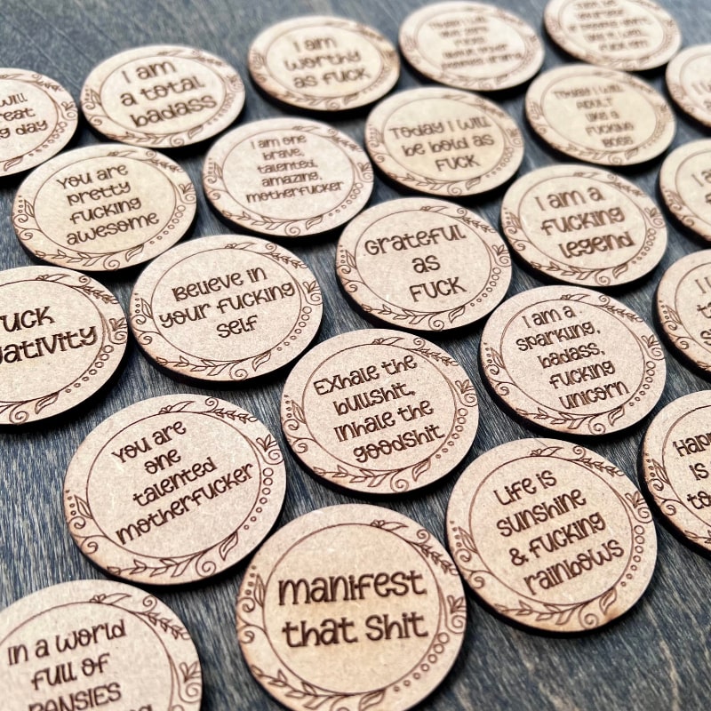 Sweary Affirmation Token Set