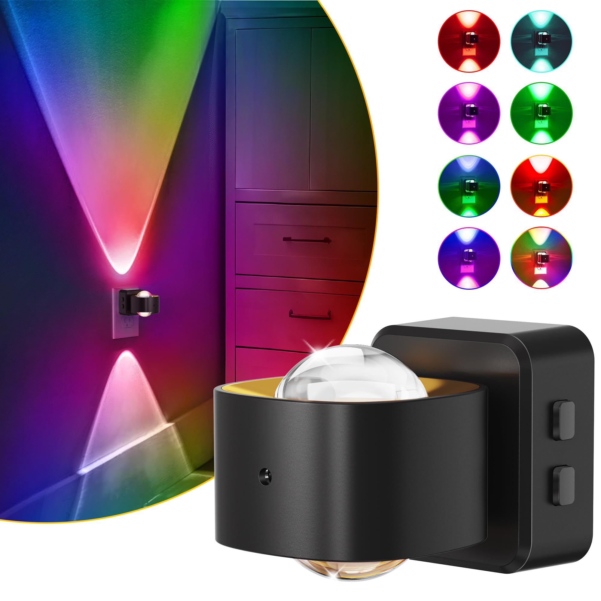 🌙 180° Rotating LED Night Light – Plug-in Wall Light💡✨
