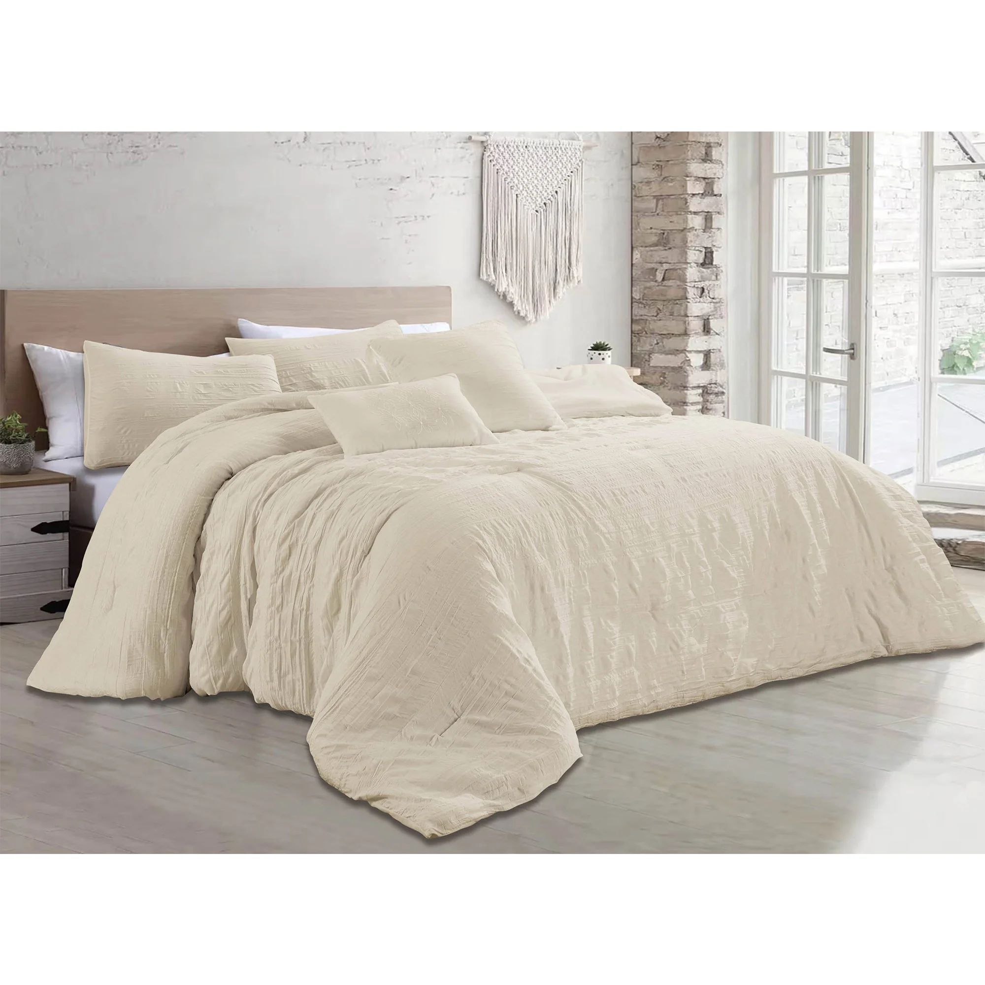 Astrid 5 Piece Crinkled Fabric Comforter Set