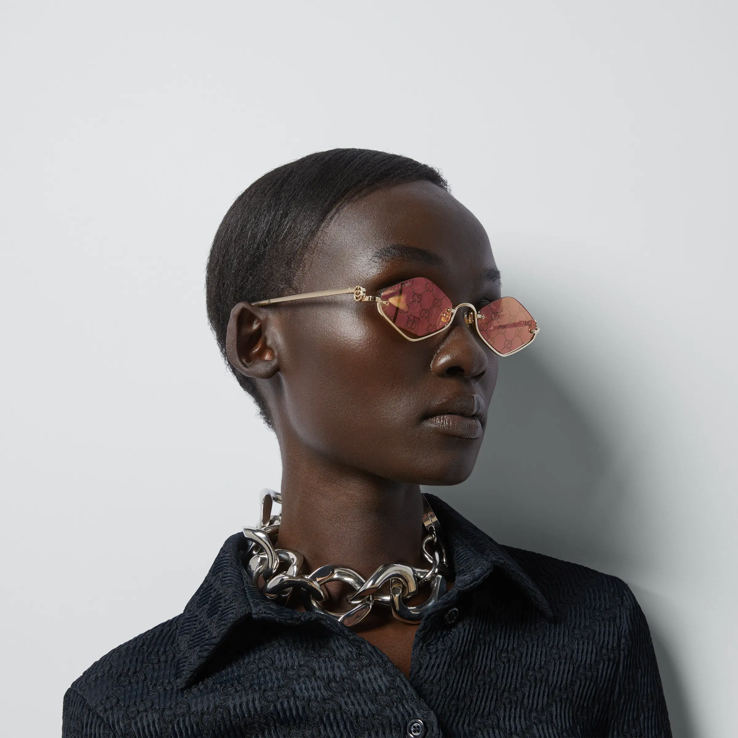 Gucci Geometric Frame Sunglasses