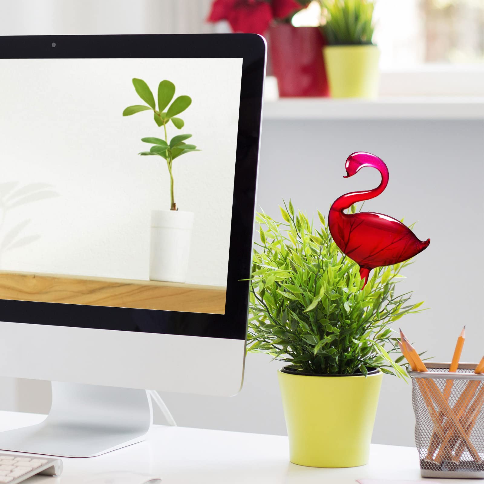 🔥NEW YEAR FLASH SALE 70% OFF🔥Self-Watering Glass Globes Flamingo Gradient Hot Pink