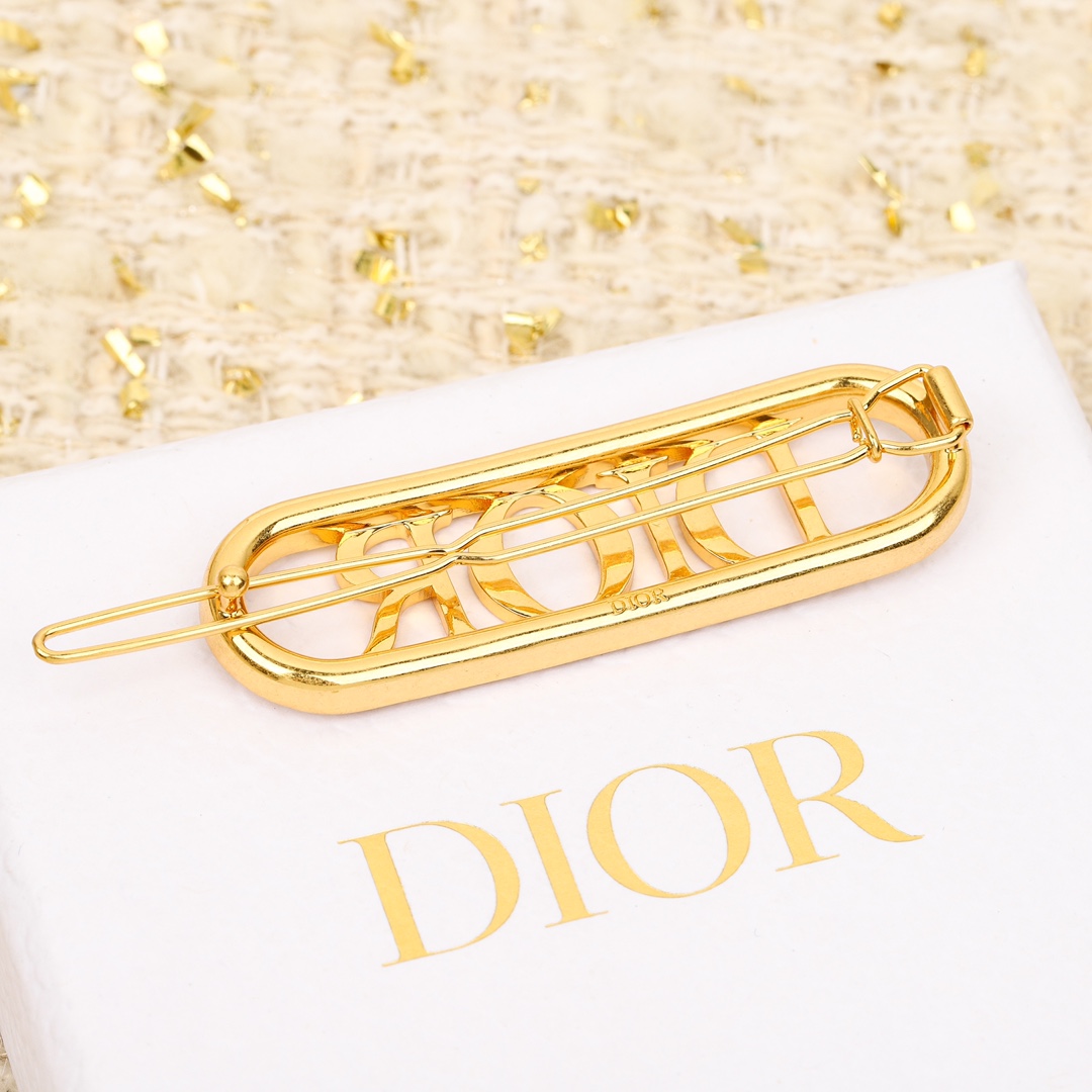 Dior letter full diamond hairpin