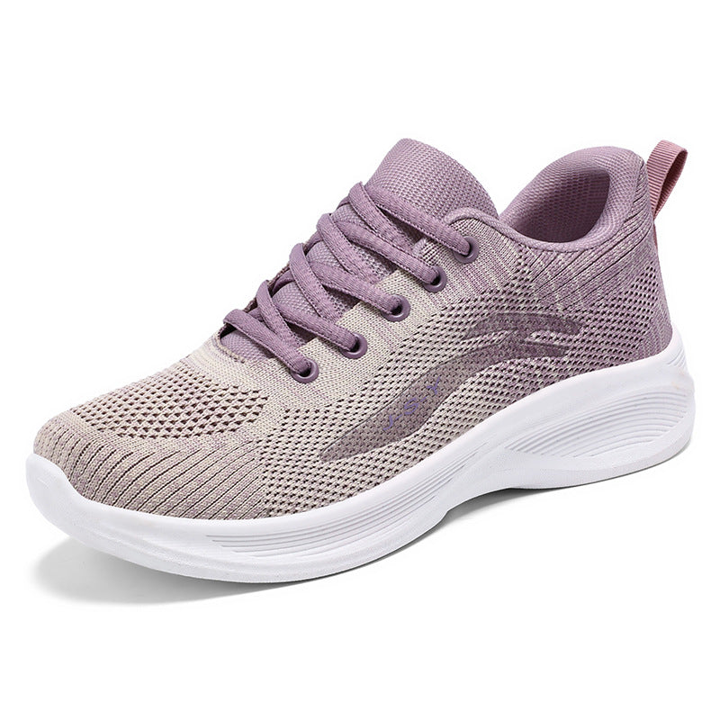 Experience Comfort and Style with Breathable Flyknit Soft Sole Sneakers for Women