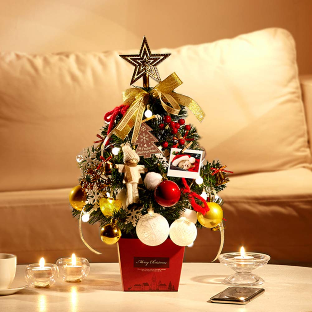 💥ON SALE💥Mini Christmas Tree with LED Lights & Ornaments — Xmas Tabletop Decoration 🎄✨