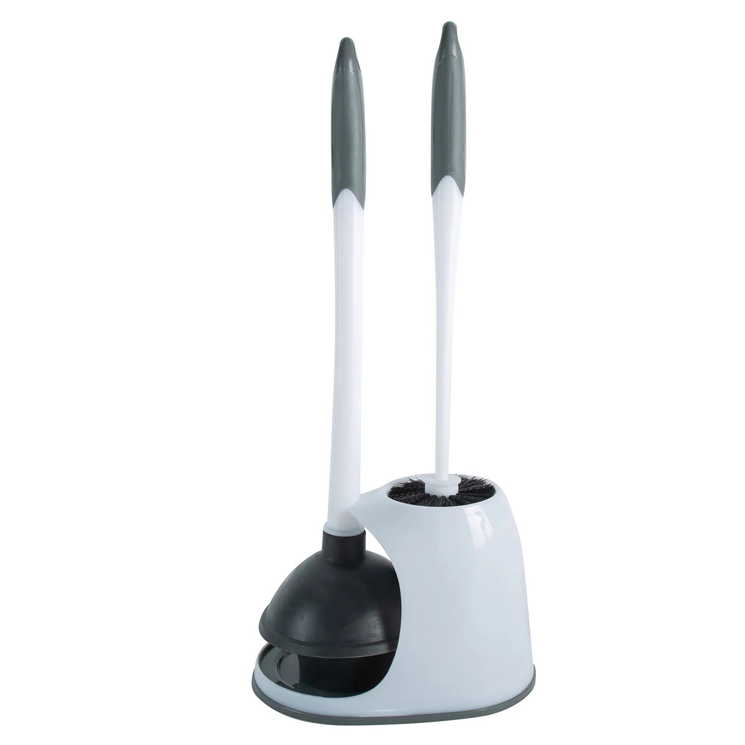 Bath Bliss 2-in-1 Bowl Brush & Plunger, White