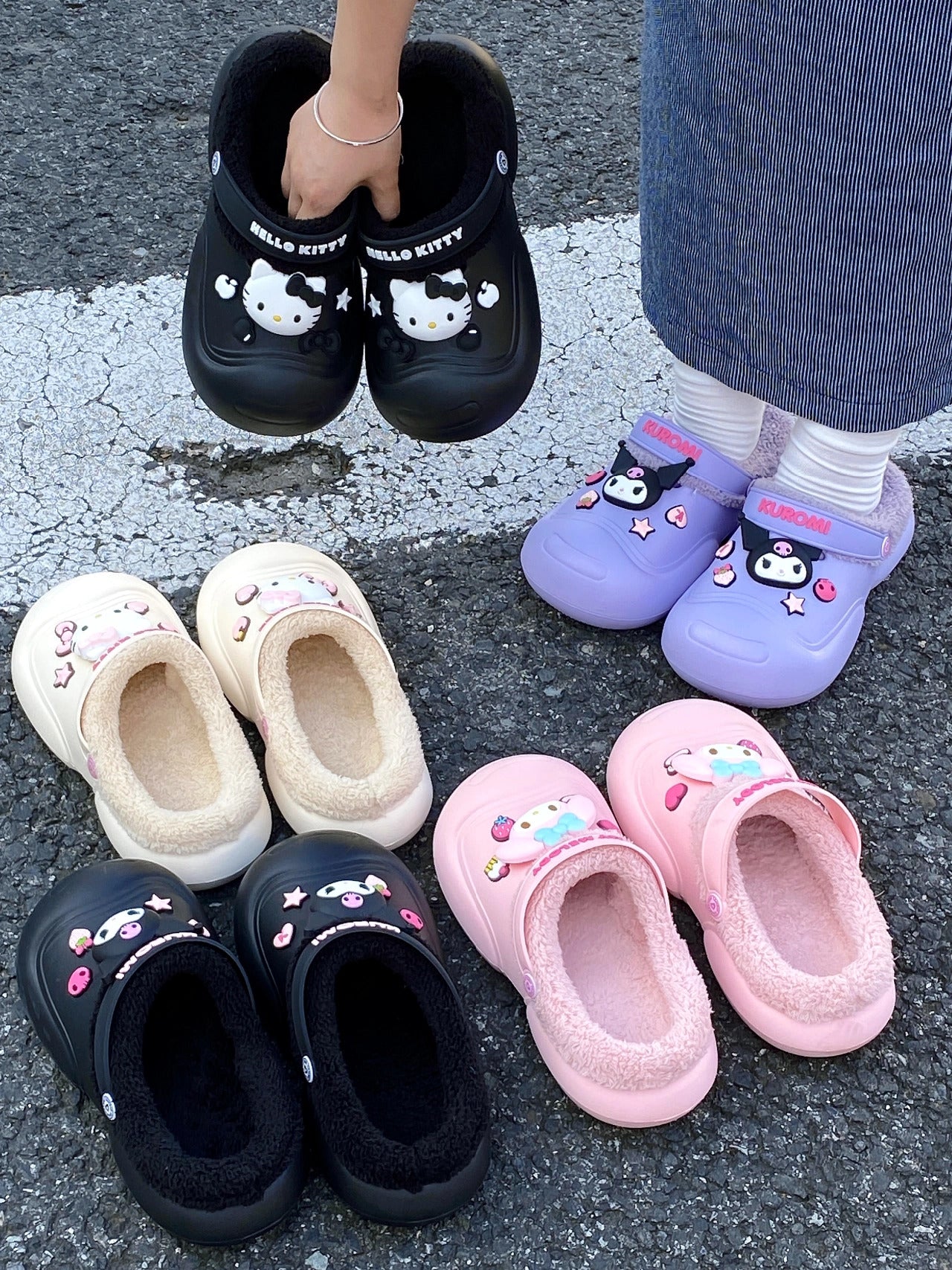 KT Slides Fuzzy for Women Slippers Winter Warm Plush Comfy Non-Slip Waterproof House Cloud Slide Slippers for Indoor Outdoor