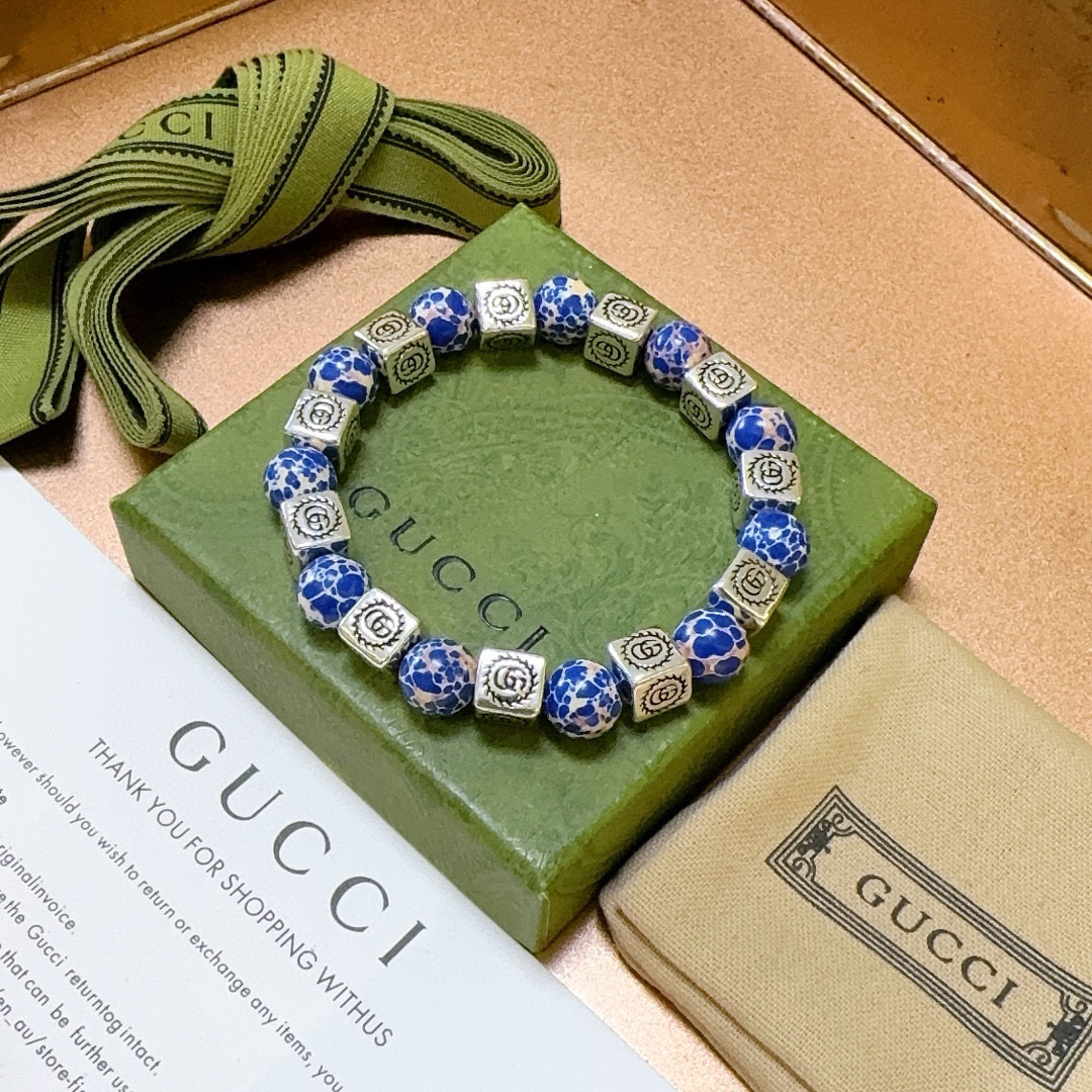Gucci snakeskin stone vintage bracelet