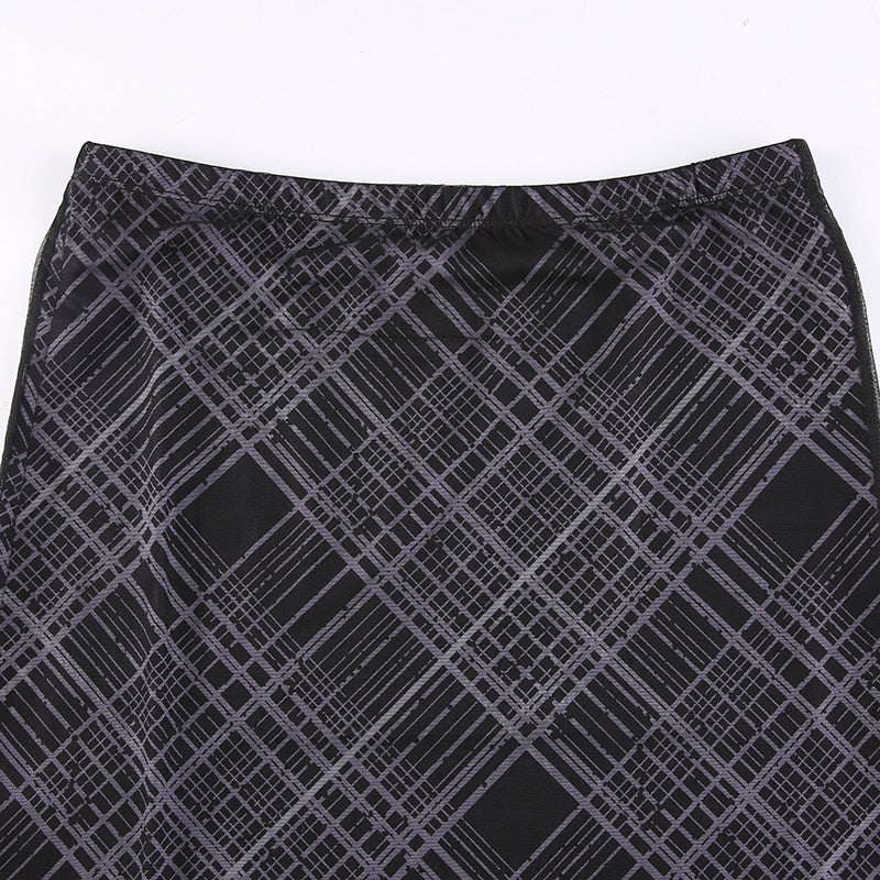 Grunge ‘90s Long Plaid Skirt