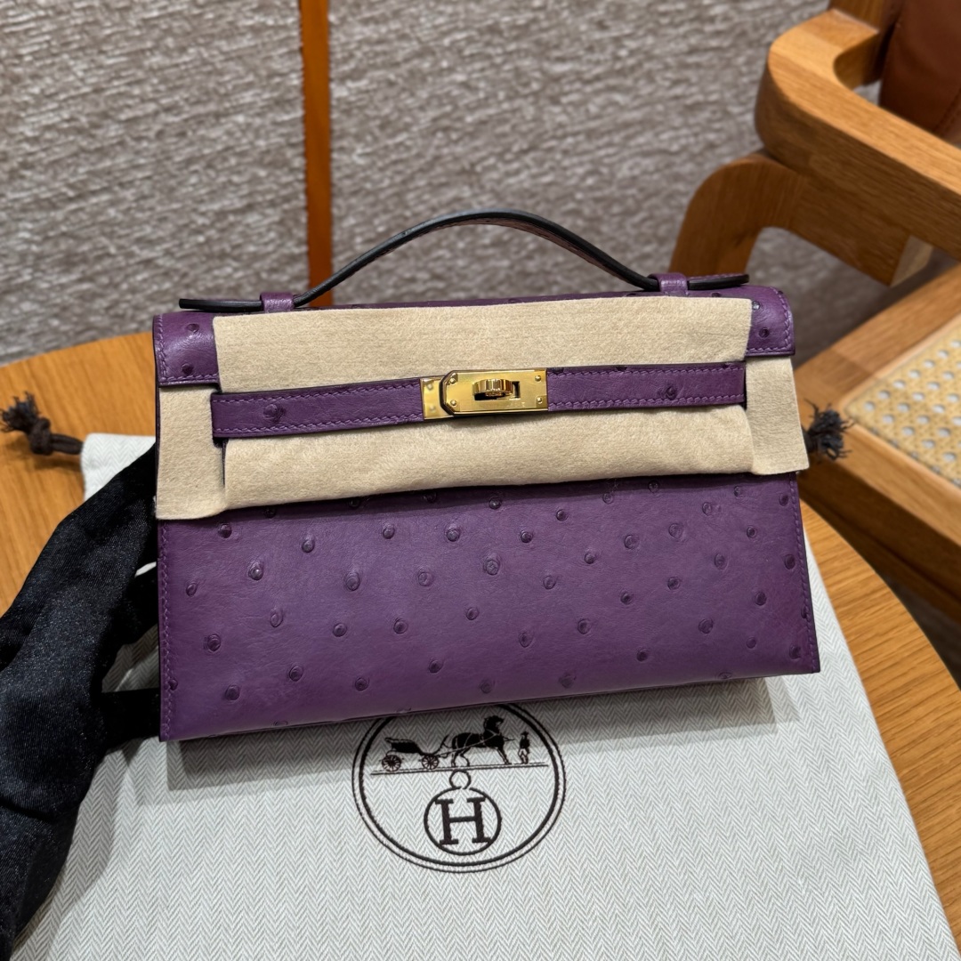 Hermès Kelly Pochette 1 P9Anemone Handbag (Handmade to Order)