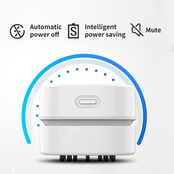 Desktop Vacuum Cleaner,Mini Table dust Sweeper Energy Saving,High Endurance up to 400 mins,Cordless&360º Rotatable Design for Cleaning Hairs,Crumbs,Computer Keyboard