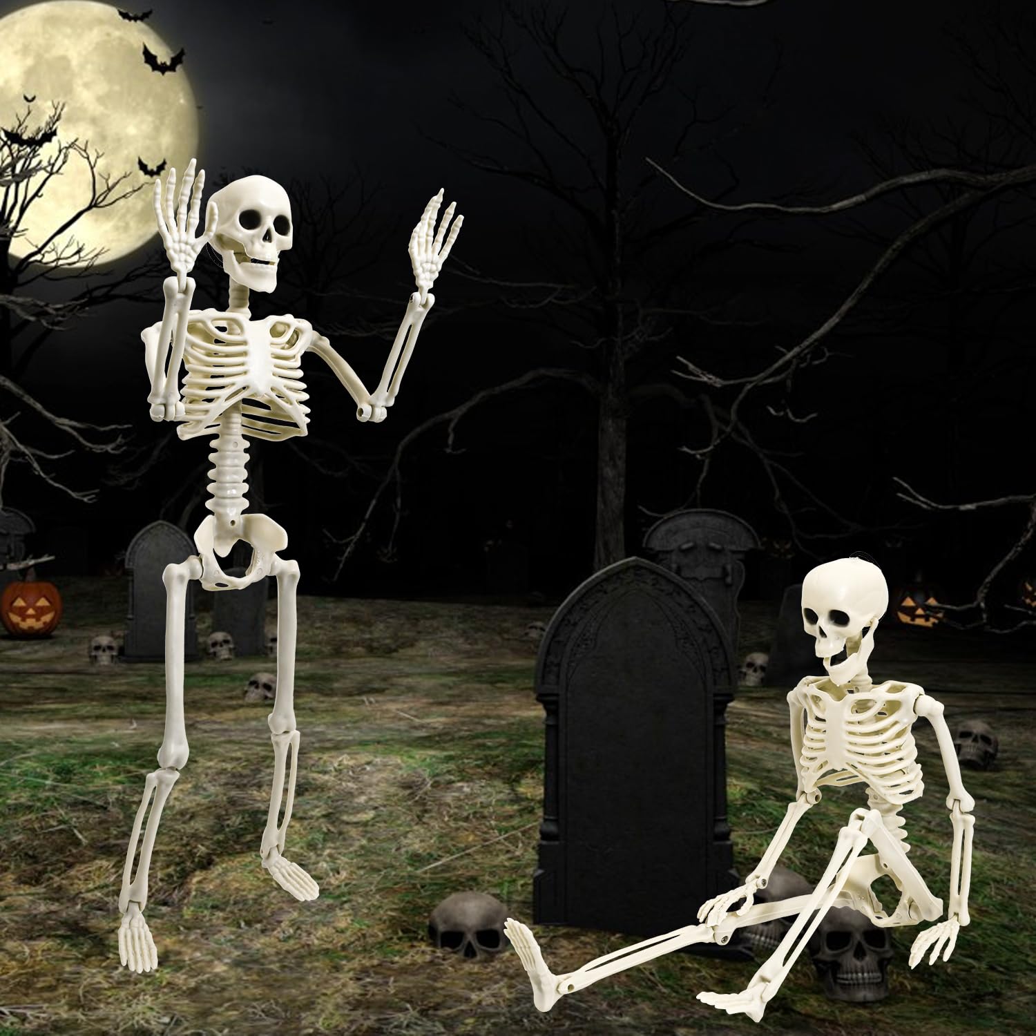 🔥Limited-Time Halloween Offer!🔥Full Body Posable Skeleton Realistic Human Bones