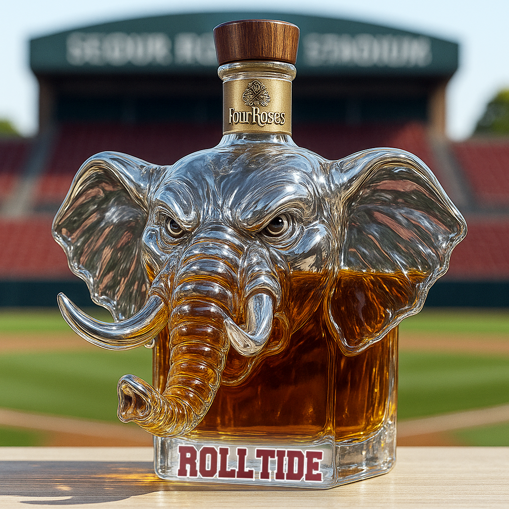 University of Alabama Big Al Whiskey Bottle