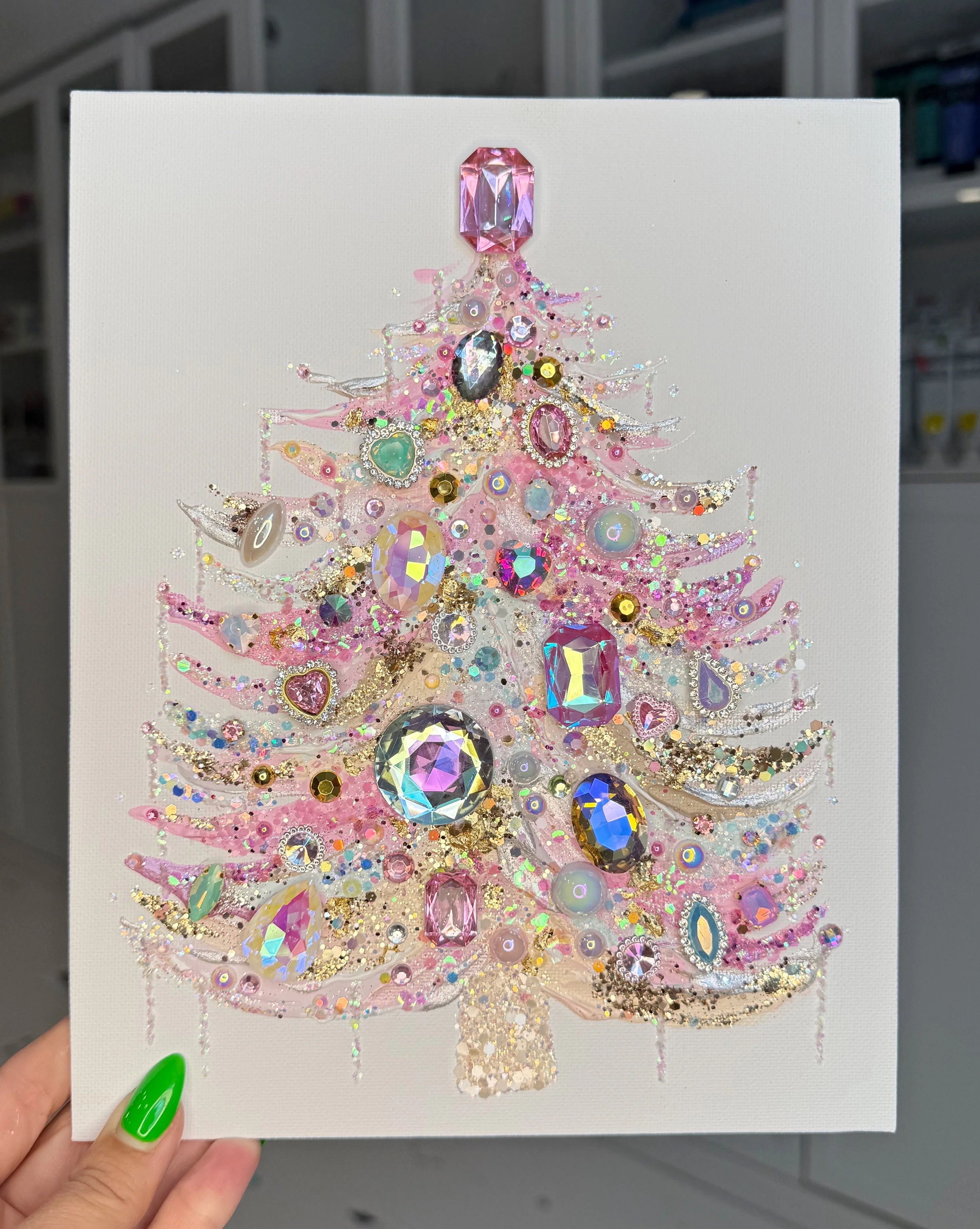 🎄Early Christmas Sale🎄Sparkling Jewelry Christmas Tree Painting