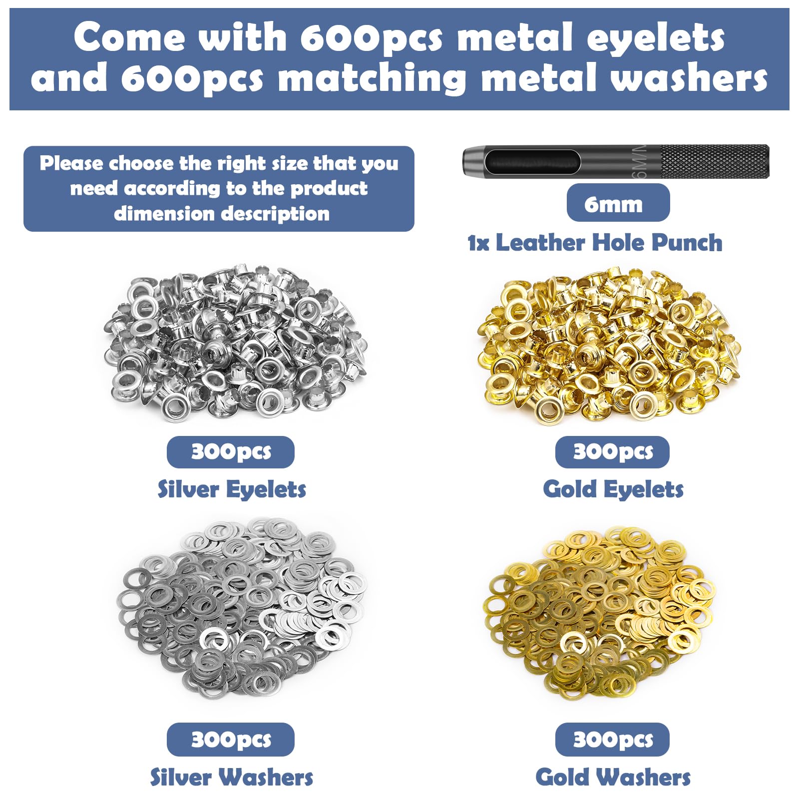 🔥Super Sale - 49% OFF🔥Grommet Tool Kit with Eyelets Grommets, Washers, and Grommet Eyelet Pliers