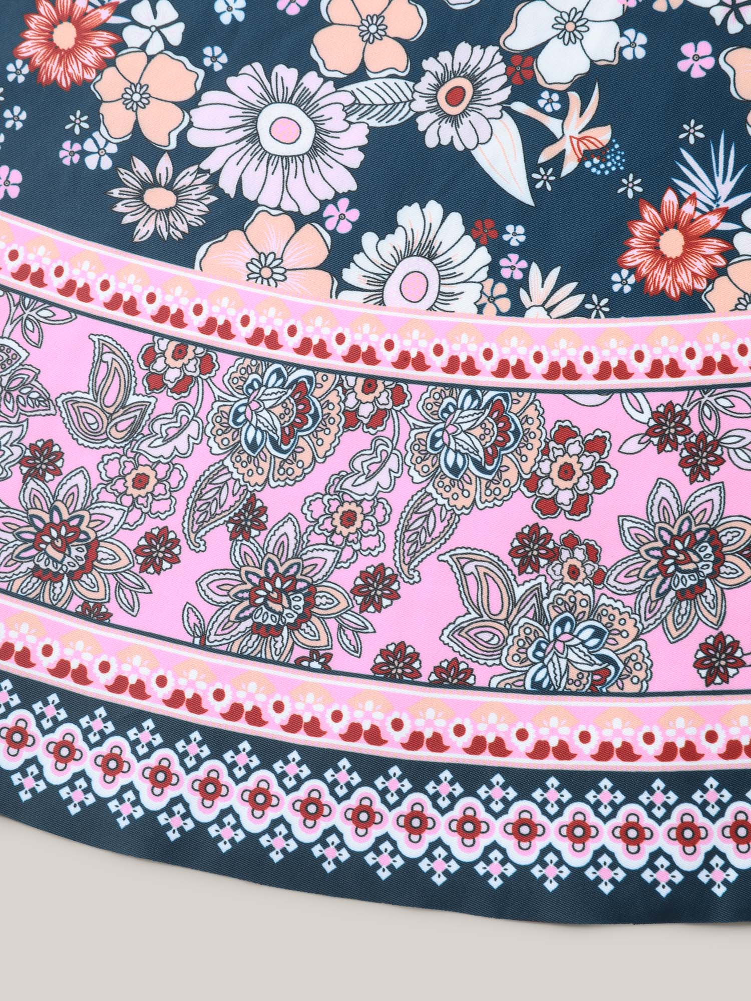 Twist Front Floral Print Swim Dress