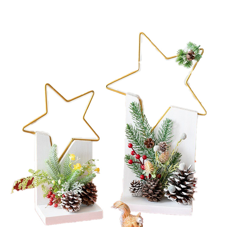 🎄Handcrafted LED Star Pinecone Christmas Decorations with Wooden Base