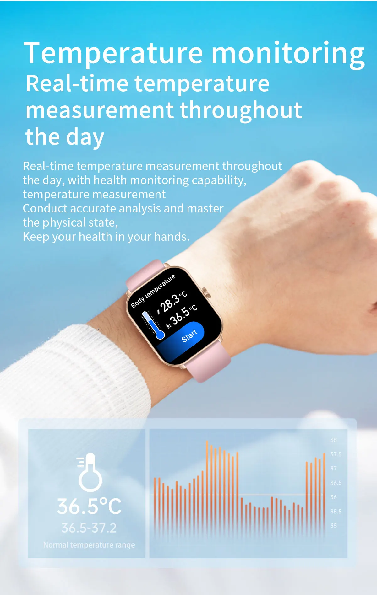 New Men's smartwatch HD Bluetooth Talk Temperature Monitor 1.96inch full screen Touch Multi-sport mode Women's Smartwatch + box