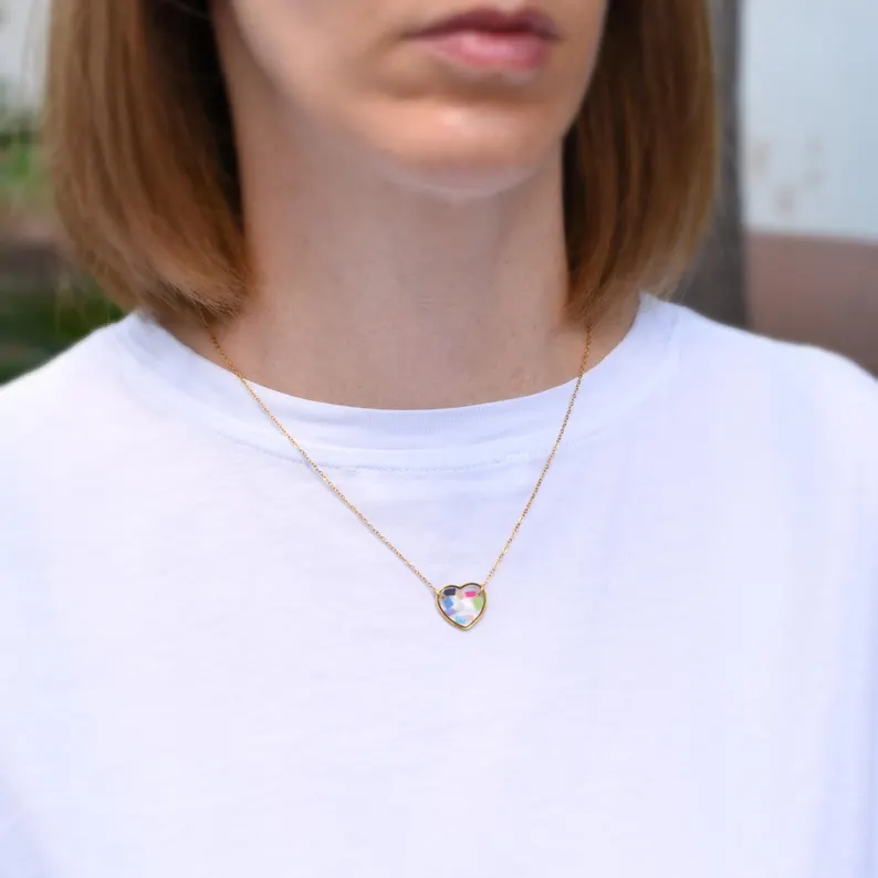 necklace with real confetti collected at Taylor Swift's Eras tour