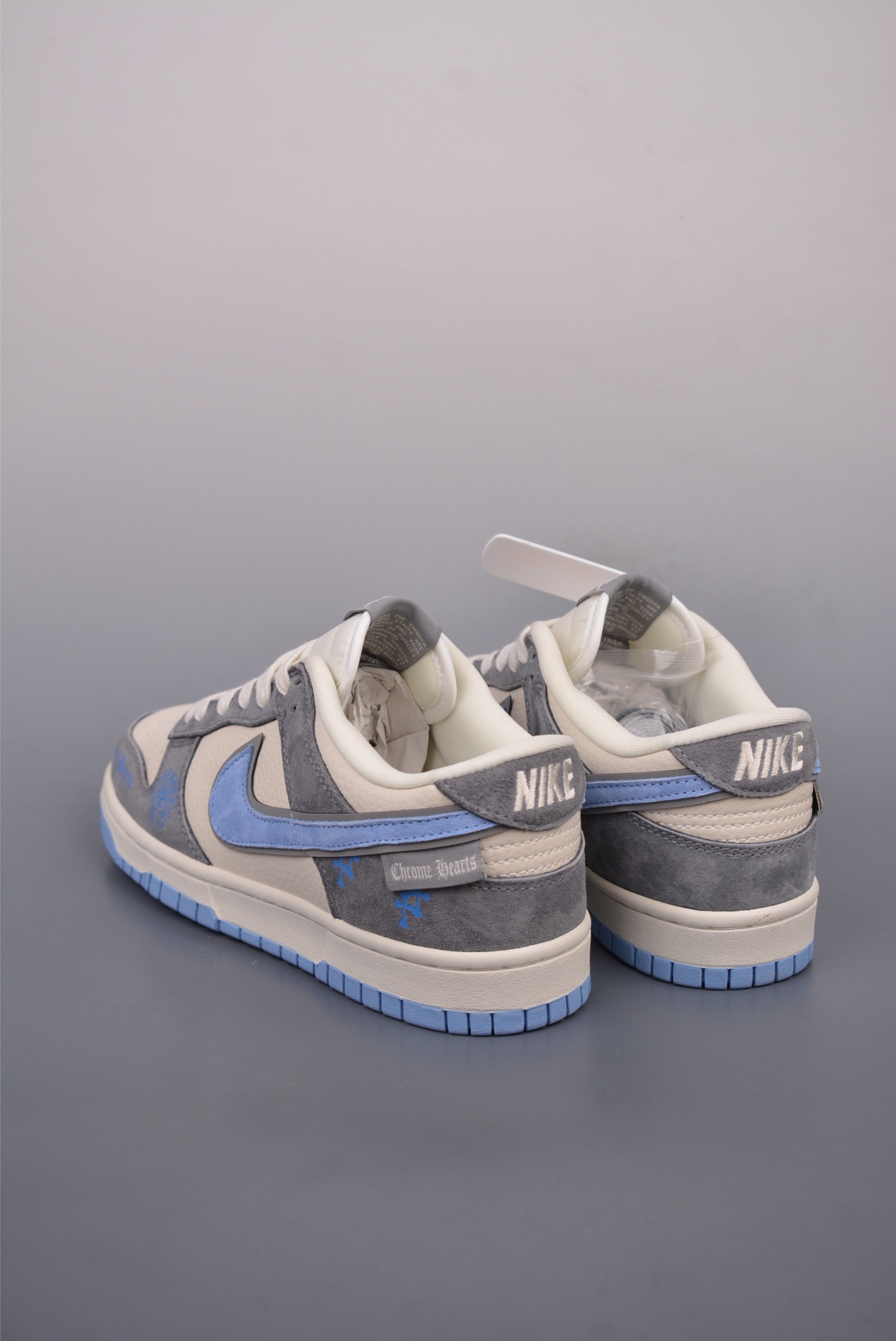Chrome Hearts x Nike By You SB Dunk Low Retro SP Gray White Blue KK1333-027