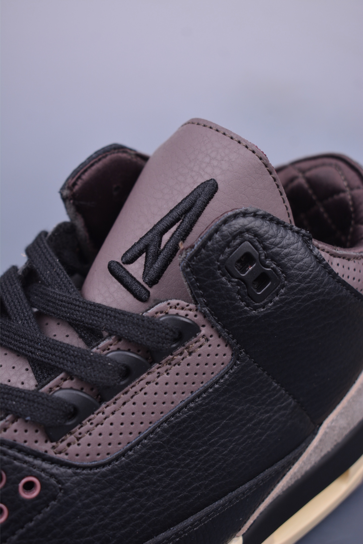 A Ma Maniére x Nike Wmns Air Jordan 3 Retro Basketball Shoes Black, Gray and Purple FZ4811-001