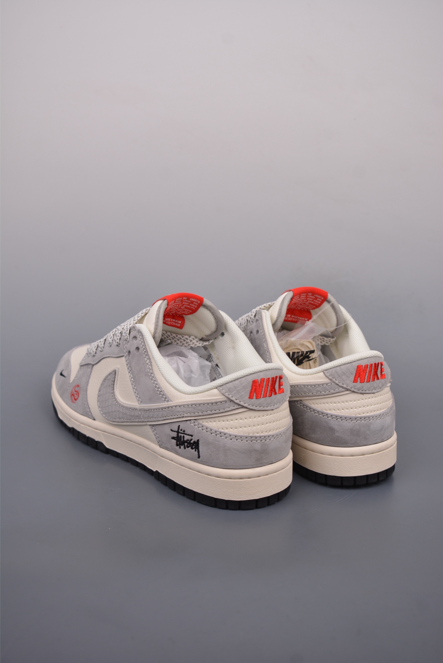 Stussy x Nike By You SB Dunk Low Year of the Snake Beige and Gray XX3168-117