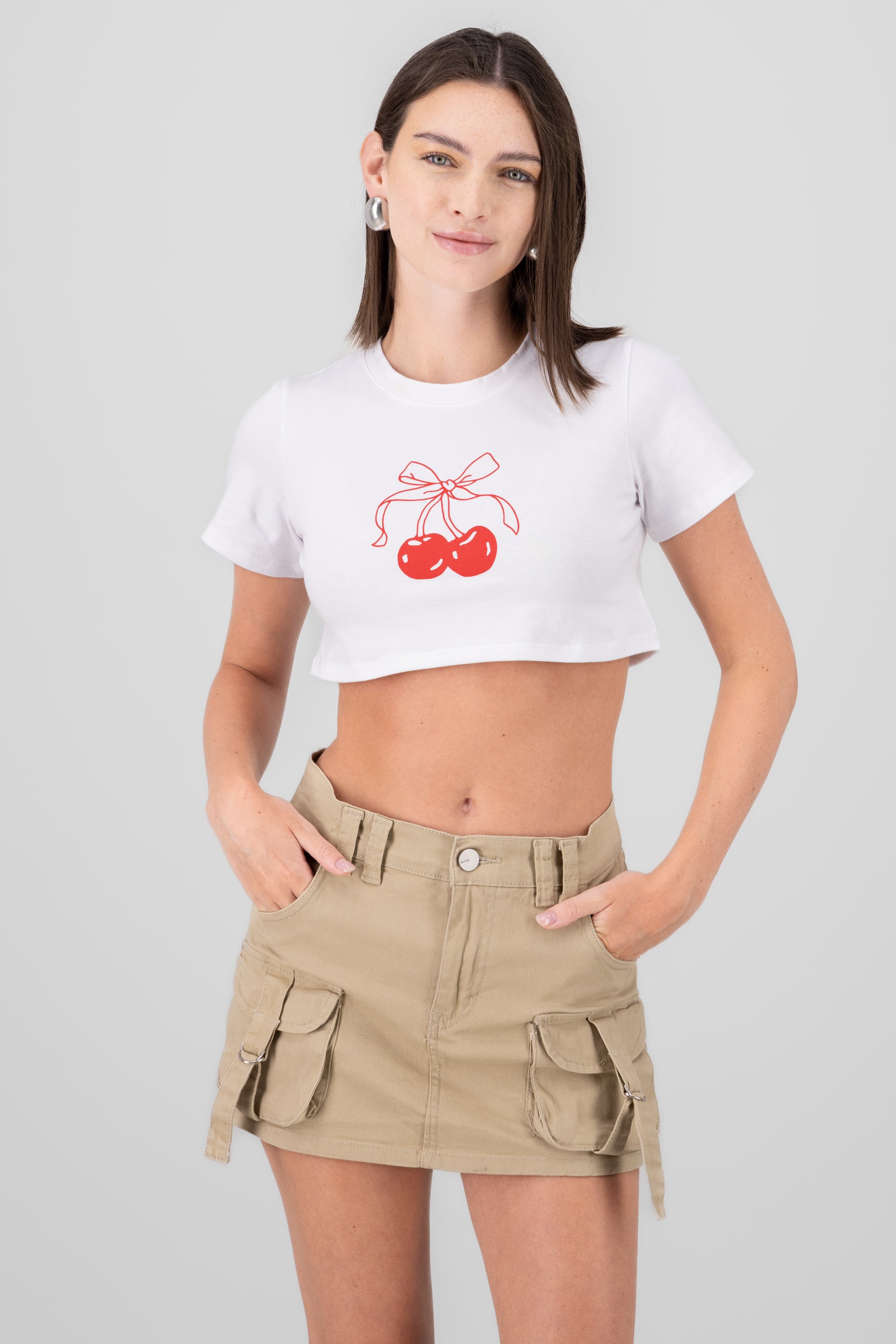Cherry Print Crop Top