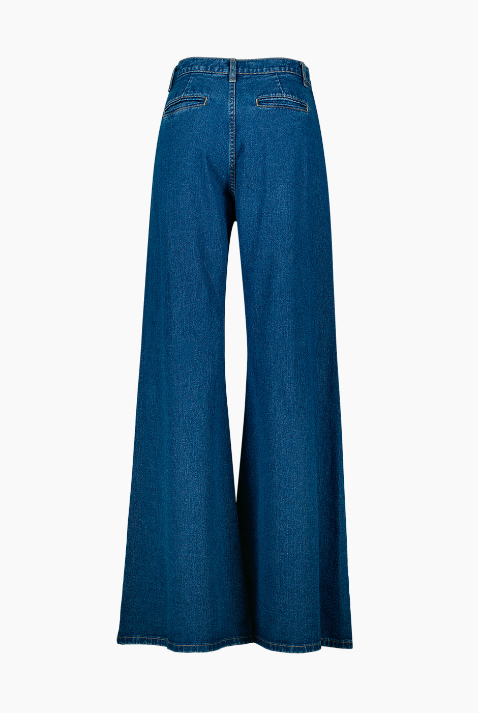 Jeans de pierna amplia de un boton frontal