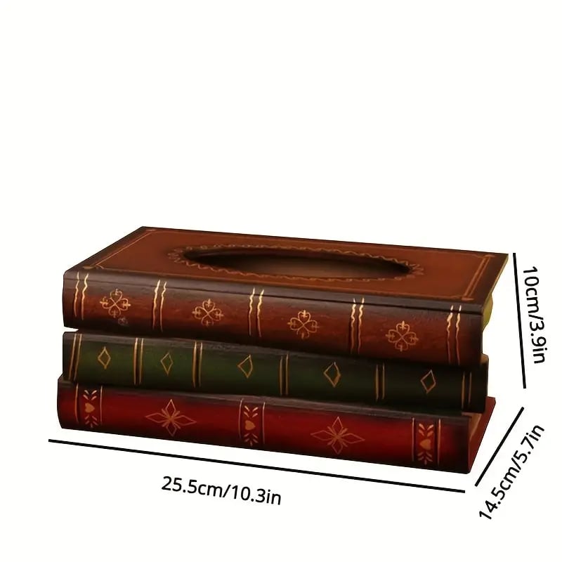 🔥HOT SALE 49% OFF - Creative Retro Wooden Book Shape Tissue Box