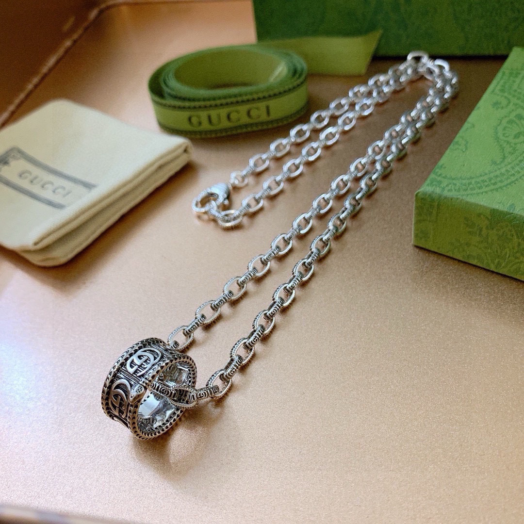 Gucci Anger Forest Series GG Ring Chain Necklace