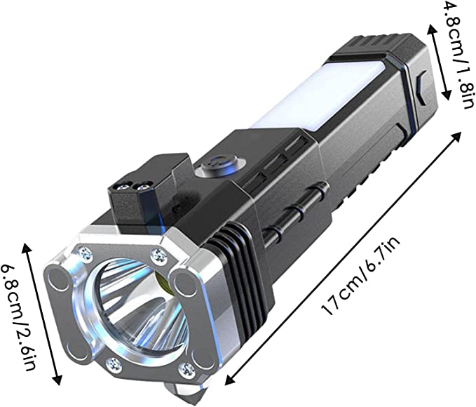 (🔥Last Day Promotion-SAVE 65% OFF)Rechargeable LED Multifunctional Portable Torch with Safety Hammer 70000 High Lumens-BUY 2 GET 10% OFF & FREE SHIPPING