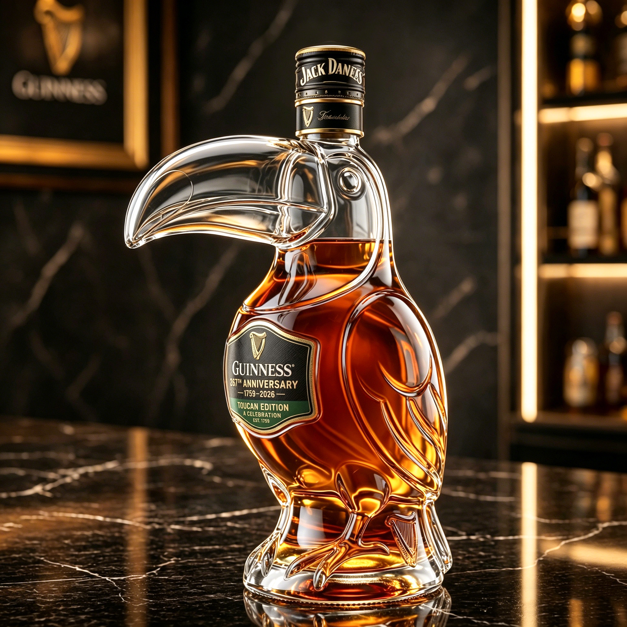 Guinness 267th Anniversary Toucan Edition Whiskey Bottle
