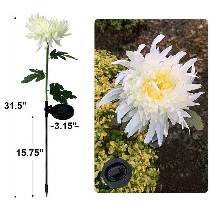 (🔥Last Day Clearance Sale-SAVE 50% OFF) Artificial Chrysanthemum Solar Garden Stake Lights-BUY 2 SETS FREE SHIPPING
