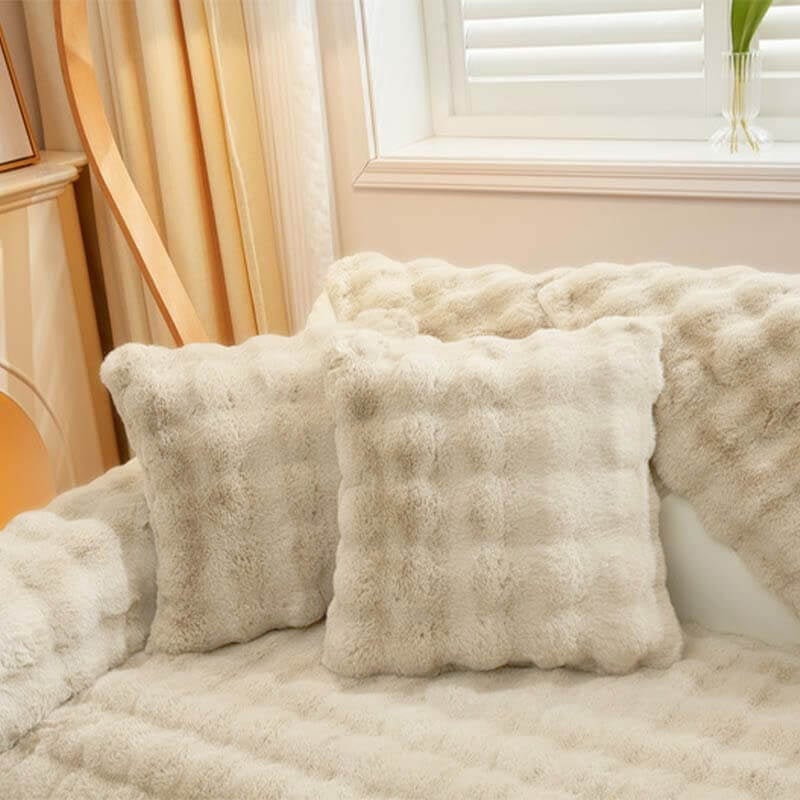 😍Cosy Plush Solid Colour Non-slip Couch Cover
