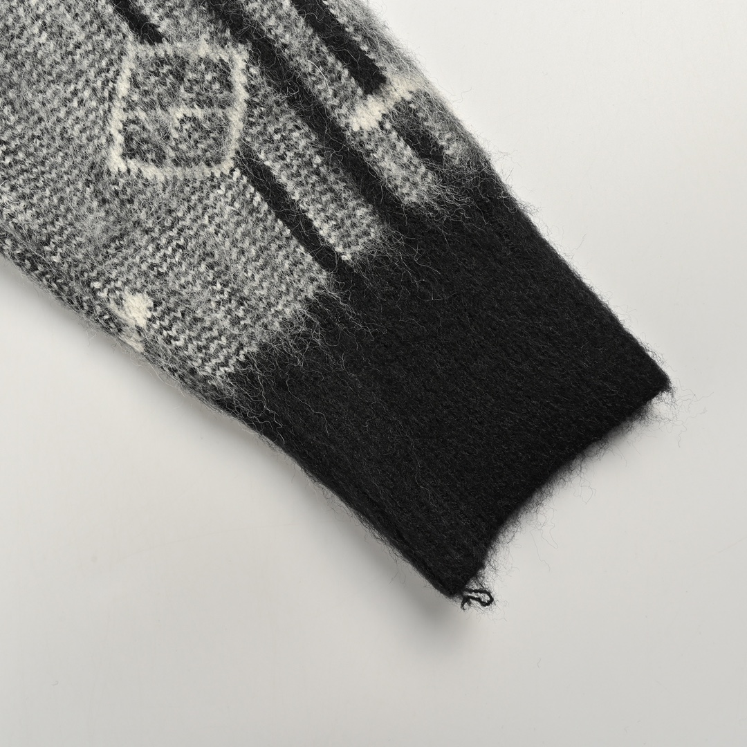 Louis Vuitton 24Fw all-over monogram jacquard blend mohair sweater