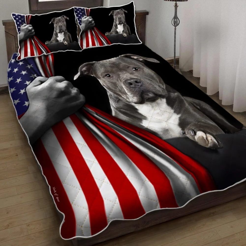 American Staffordshire Terrier Quilt Bed Set
