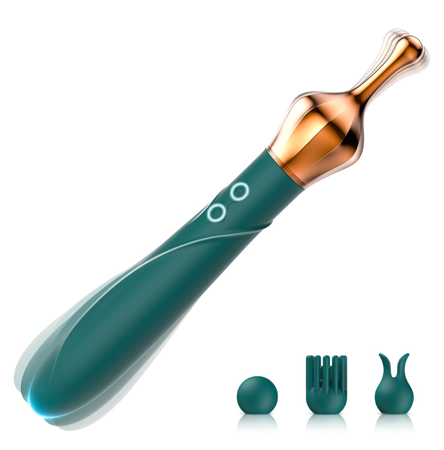 Mini G-Spot Vibrator with 3 Interchangeable Attachments – Dual Motor, Quiet & Customizable Stimulation
