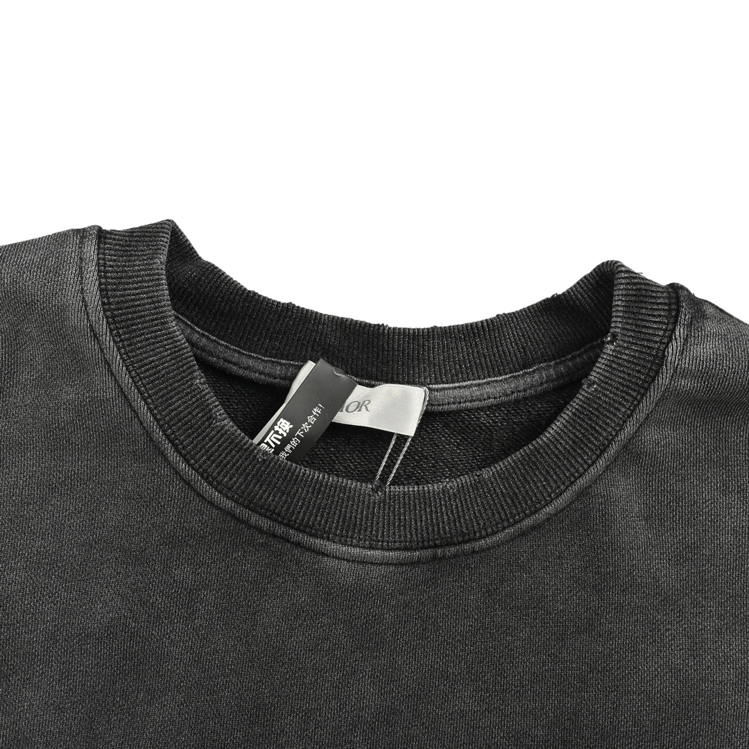 Dior 24Fw embroidered logo washed crewneck sweatshirt