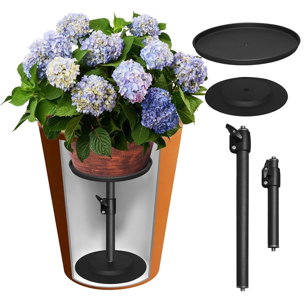 🔥Last Day 50% OFF🔥Adjustable Pure Iron Planter Inserts, 7-25” Plant Risers for Inside Pots