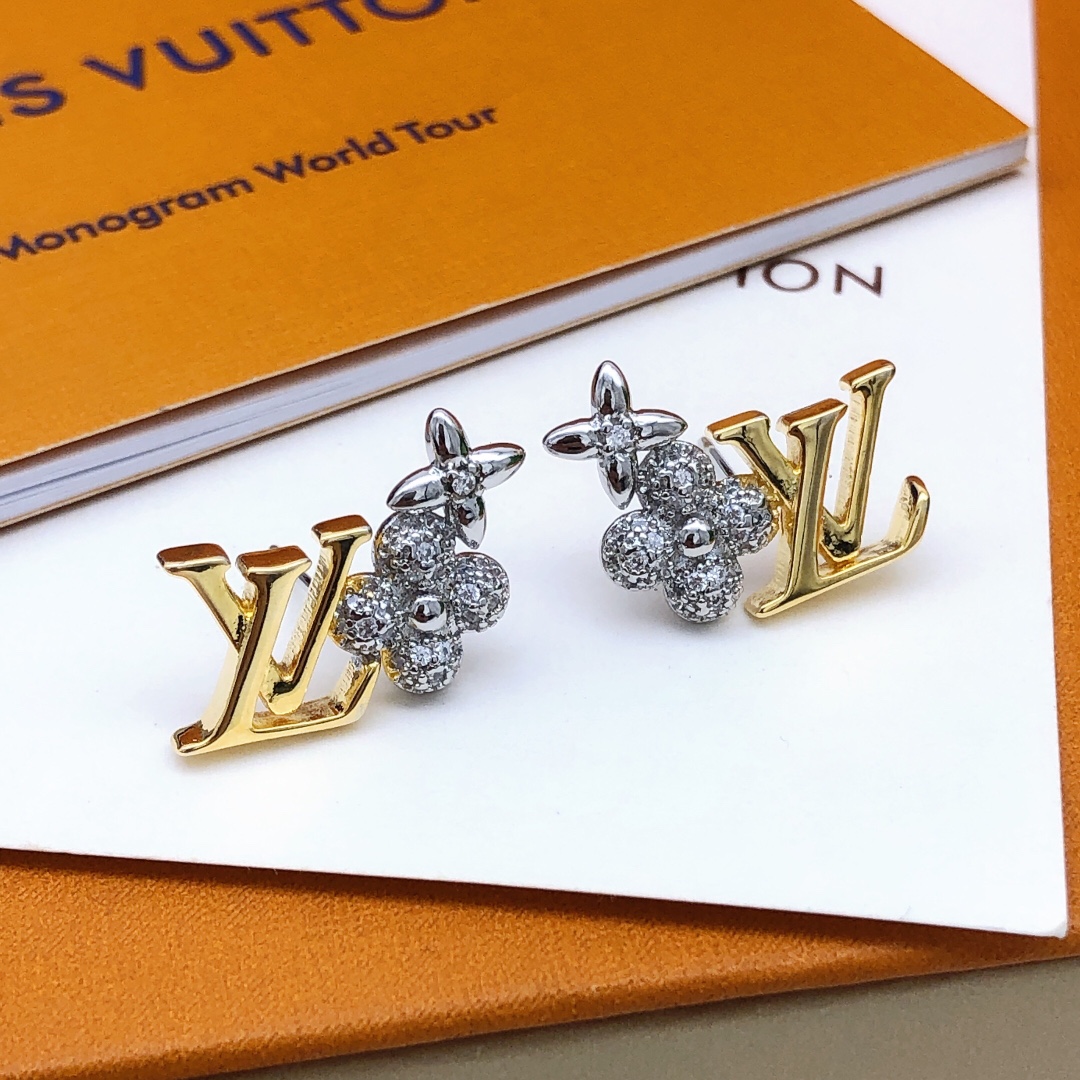 Louis Vuitton Gold and Silver Stud Earrings