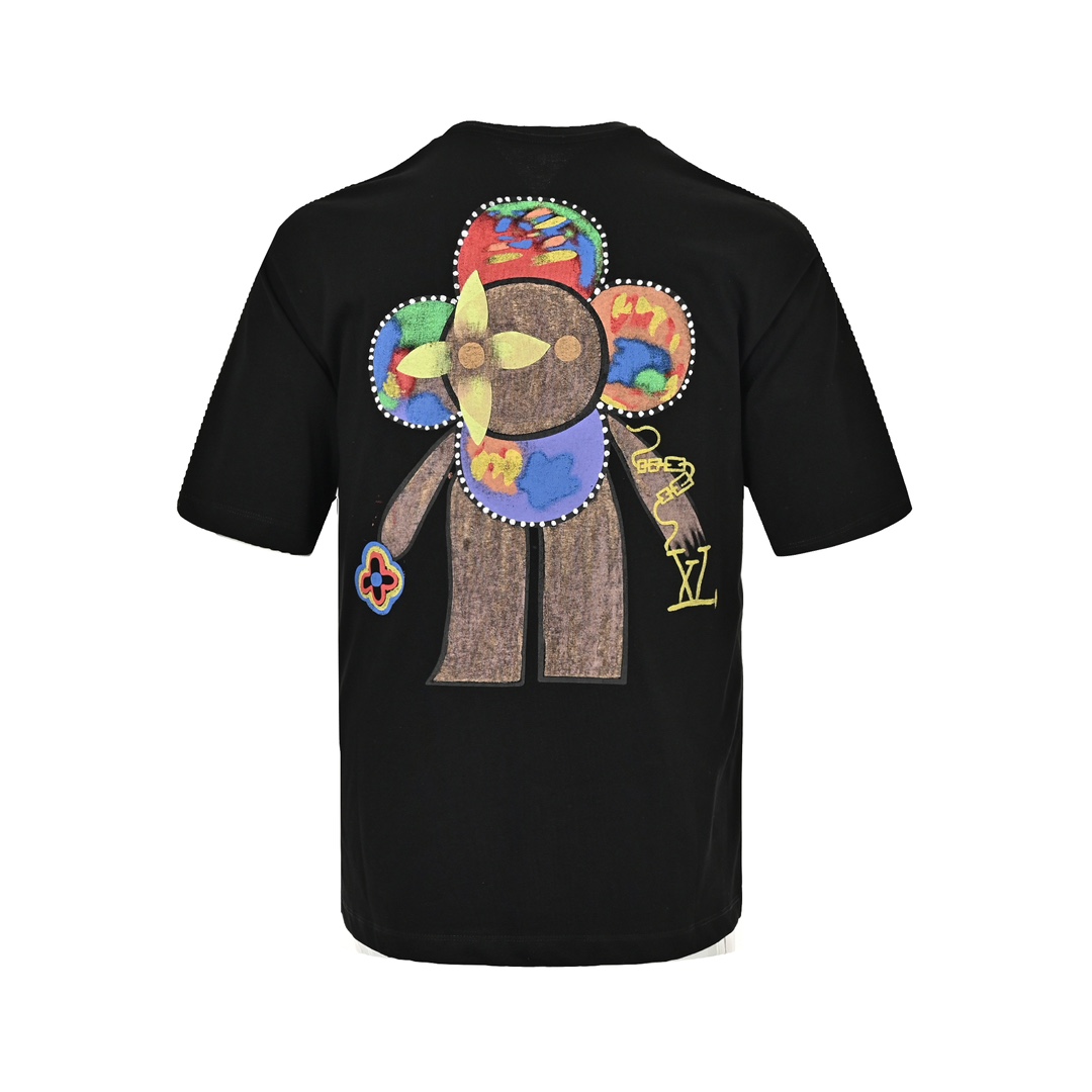 Louis Vuitton 24ss hand-painted funny sunflower print short sleeves