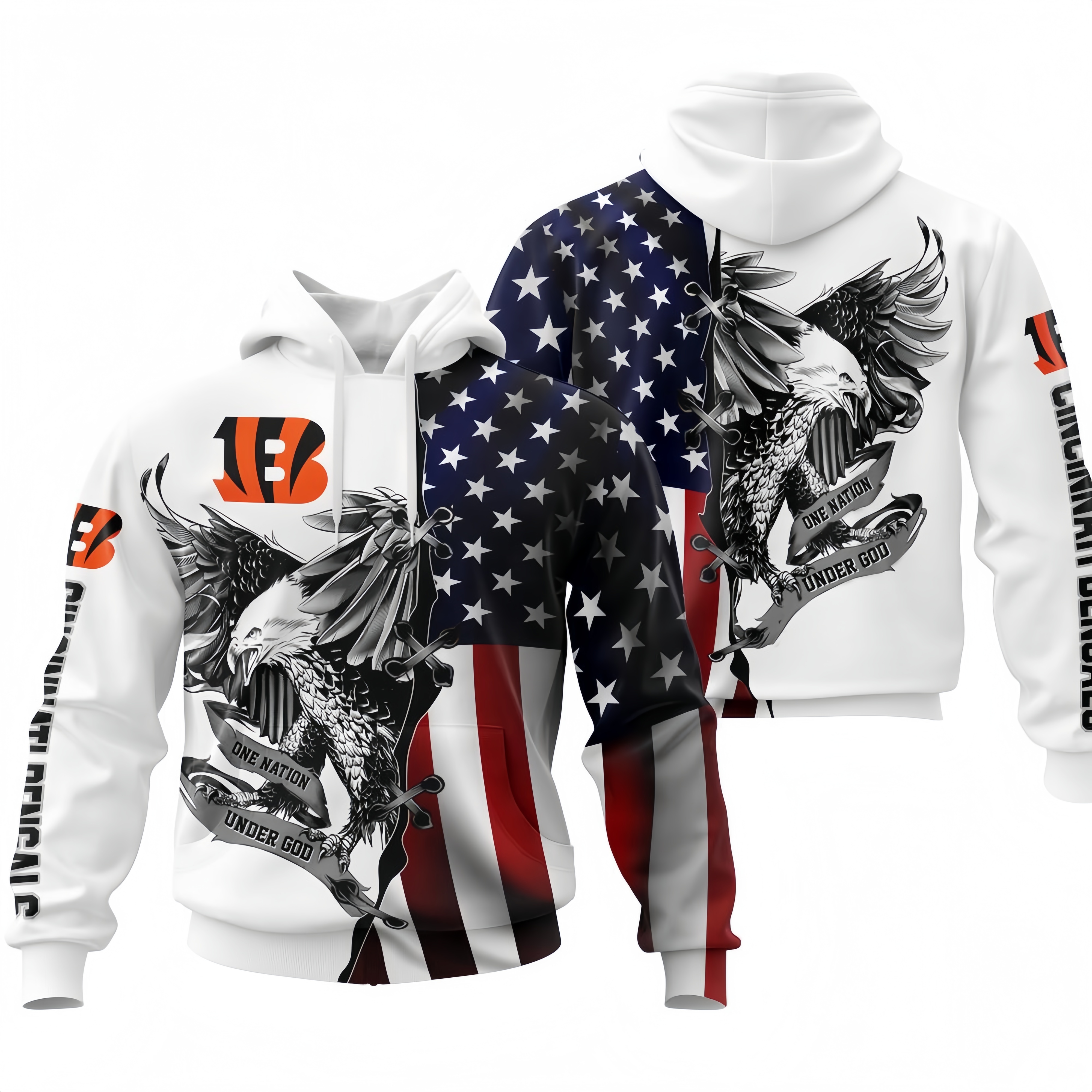 CINCINNATI BENGALS 3D USA FLAG EAGLE