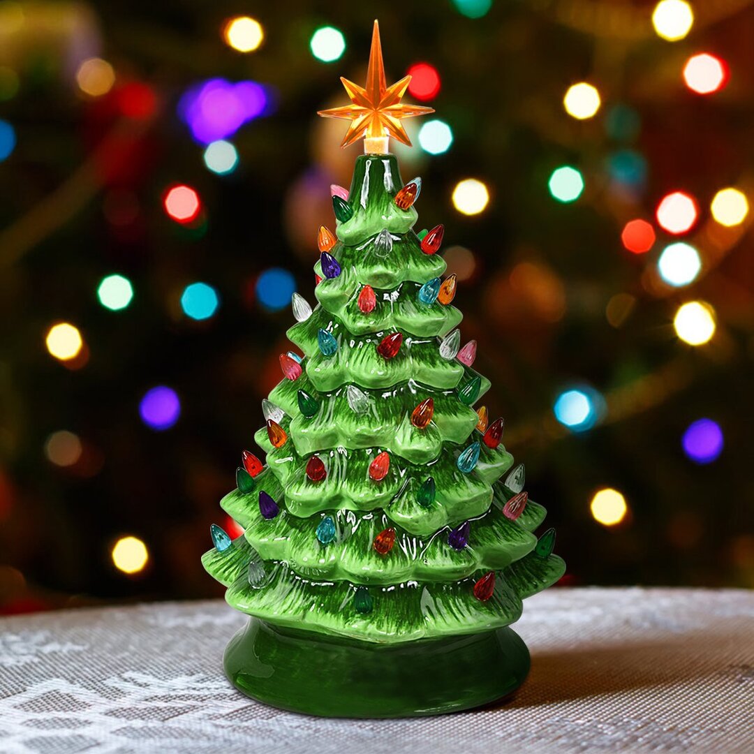 (🌲CHRISTMAS SALE NOW-48% OFF) Colored lights Ceramic Christmas Tree-Handcrafted and Hand Painted