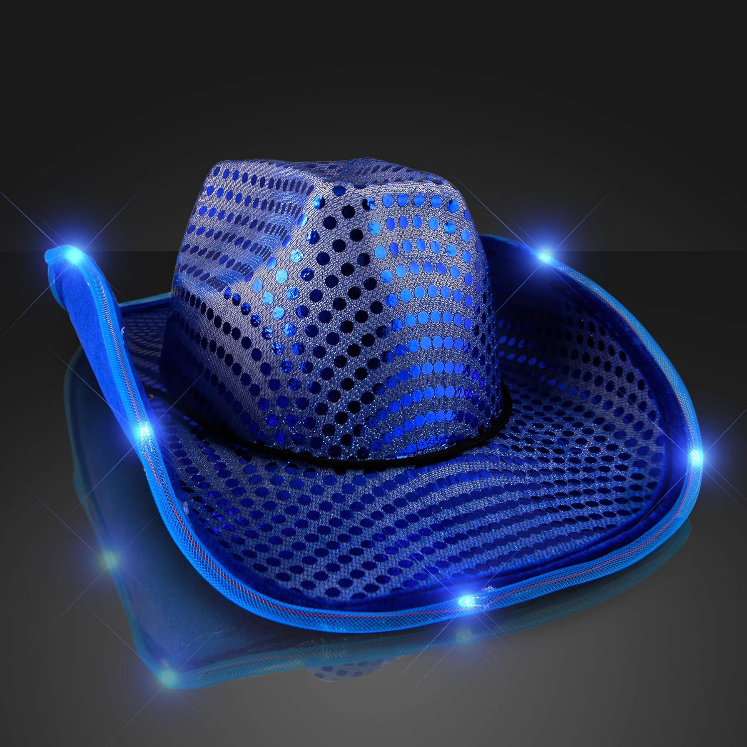 Windy City Novelties LED Light Up Sequin Cowboy Hat