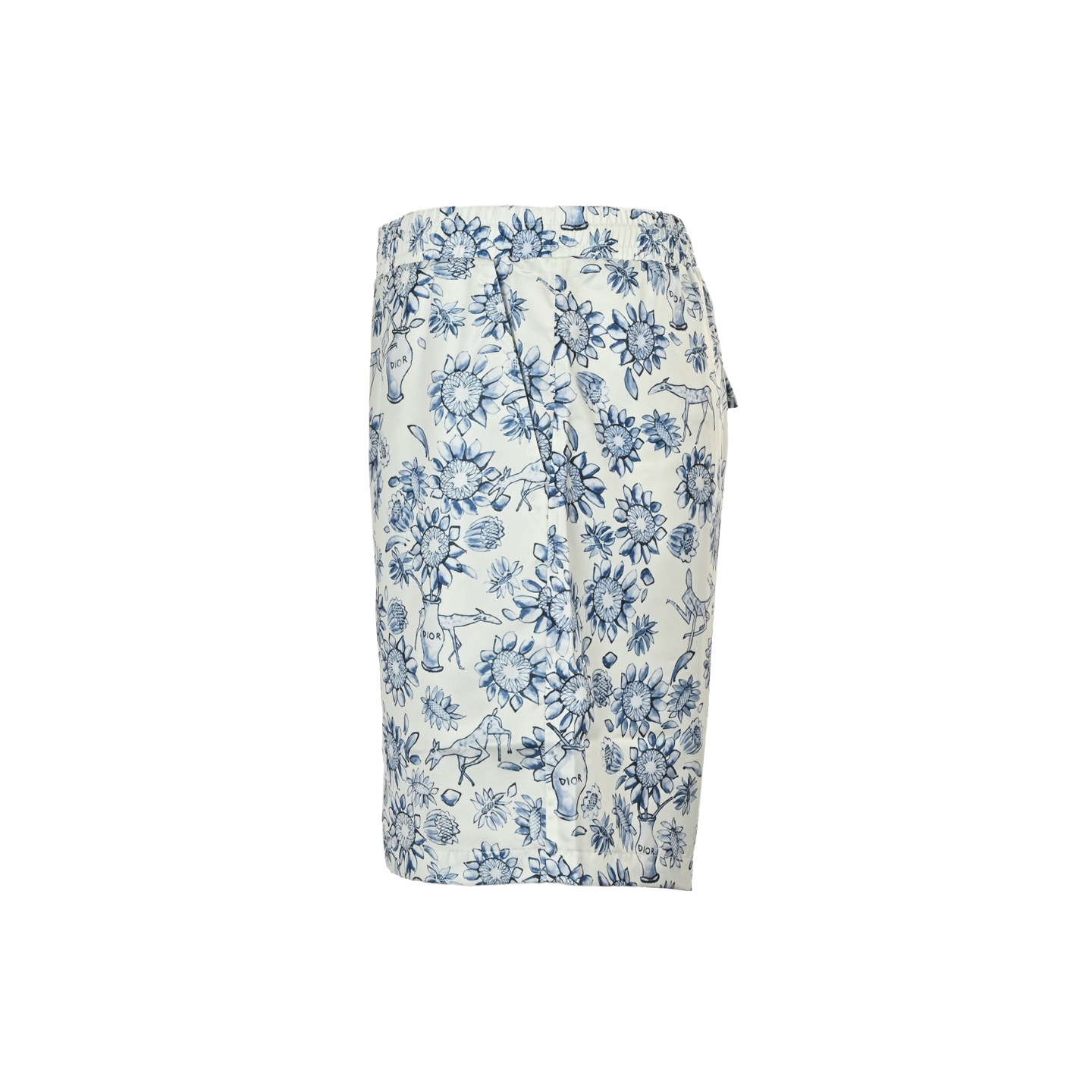 Dior Blue and White Porcelain Print Shorts
