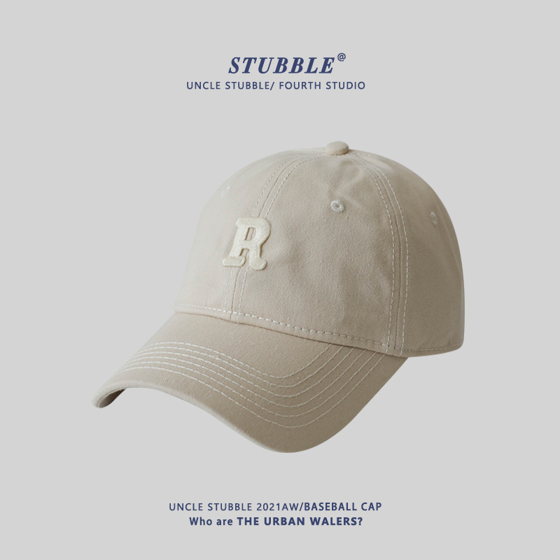 Unisex Korean soft-top baseball cap with lettering for all seasons men's cap in stock