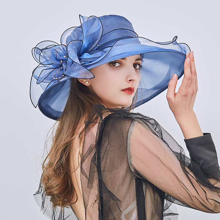 (🔥Last Day Promotion-SAVE 50% OFF)-Elegant Lady Wide Brim Flower Sun Hat - BUY 2 GET 10% OFF