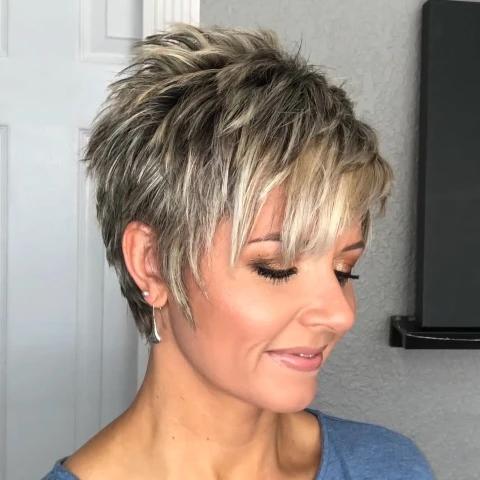 2024 Casual Gradient Linen Gold Short Wig